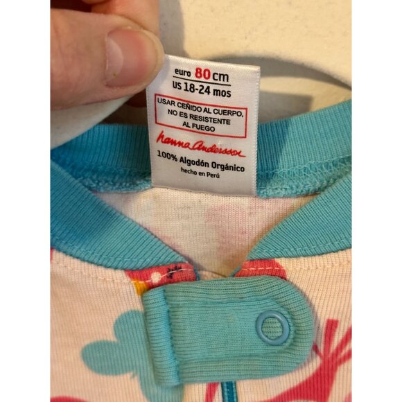 Hanna Andersson Baby Bird Pattern Organic Cotton Footless Pajamas 18-24 Months - Picture 5 of 5